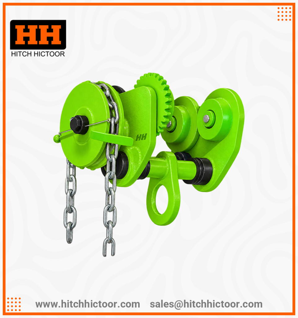 Tech Monorail HH-GTB Type Geared Trolley for Lifting Hoist, Manual Hand Monorail Car ...